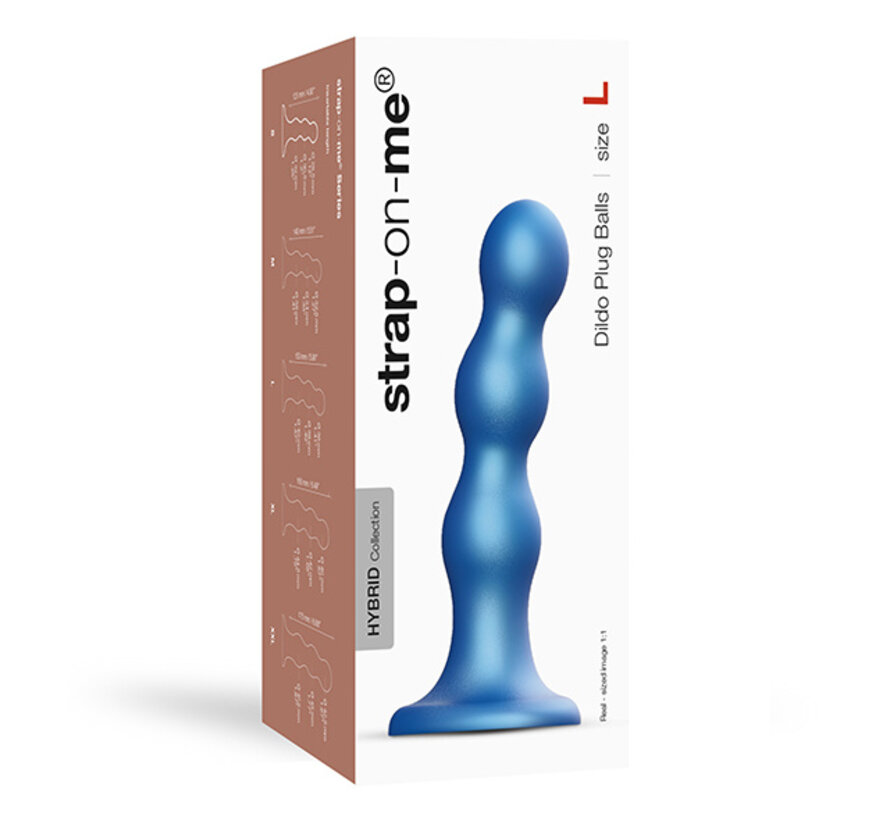 Strap-On-Me - Dildo Plug Balls Metallic Blue L