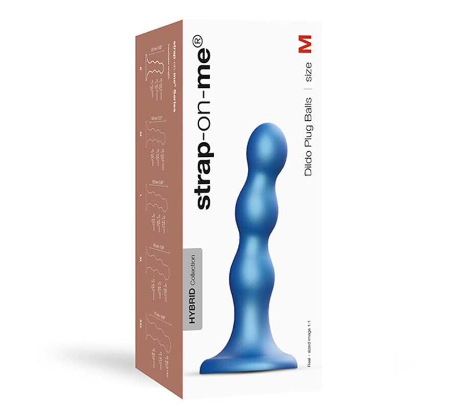 Strap-On-Me - Dildo Plug Balls Metallic Blue M