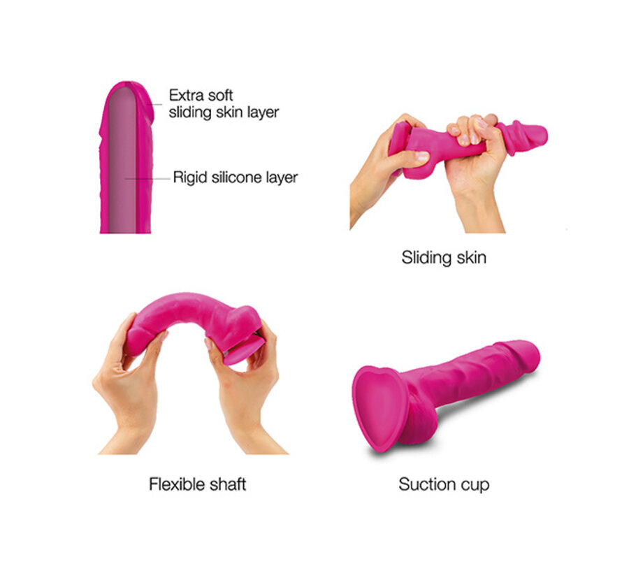 Strap-On-Me - Sliding Skin Realistic Dildo Fuchsia M