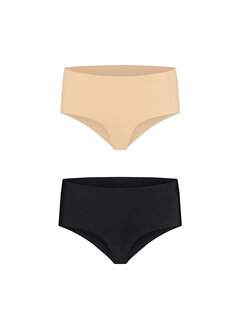 Bye Bra Bye Bra - Invisible High Brief Nude + Black XXL