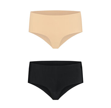 Bye Bra Bye Bra - Invisible High Brief Nude + Black XXL