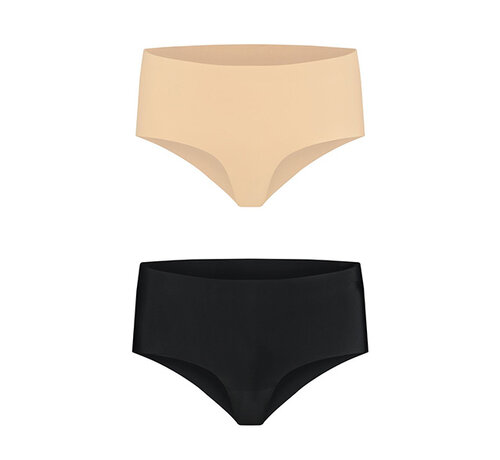 Bye Bra Bye Bra - Invisible High Brief Nude + Black L