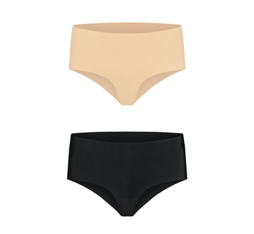Bye Bra - Invisible High Brief Nude + Black L