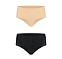 Bye Bra - Invisible High Brief Nude + Black M