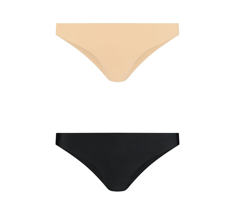 Bye Bra - Invisible Brazilian Nude + Black XL