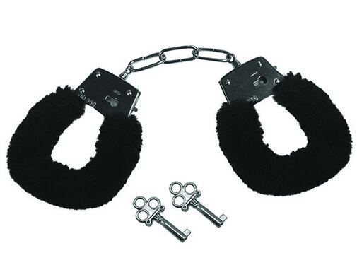 Sportsheets Sportsheets - Sex & Mischief Furry Handcuffs Black