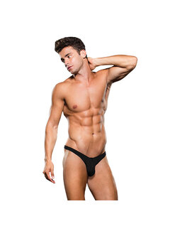 Envy Envy - Microfiber Lowrise Zip Thong S/M Black