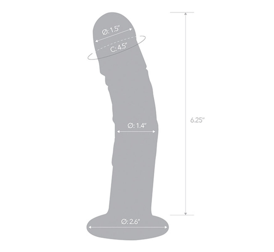 Glas - Curved Realistic Glass Dildo With Veins