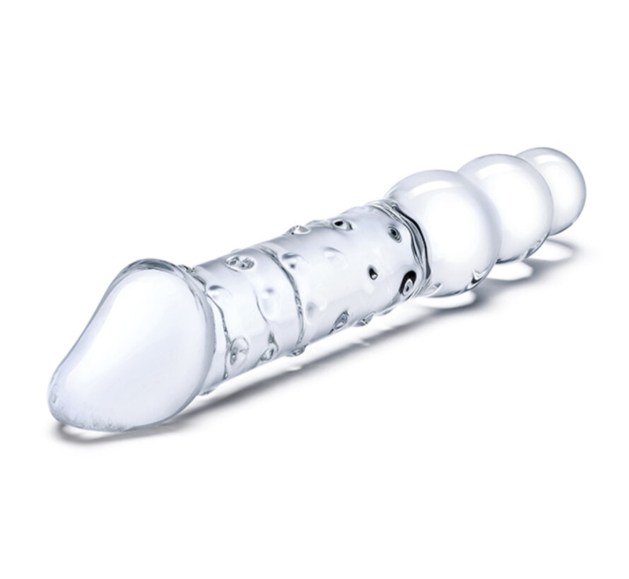 Glas - Double Ended Glass Dildo with Anal Beads