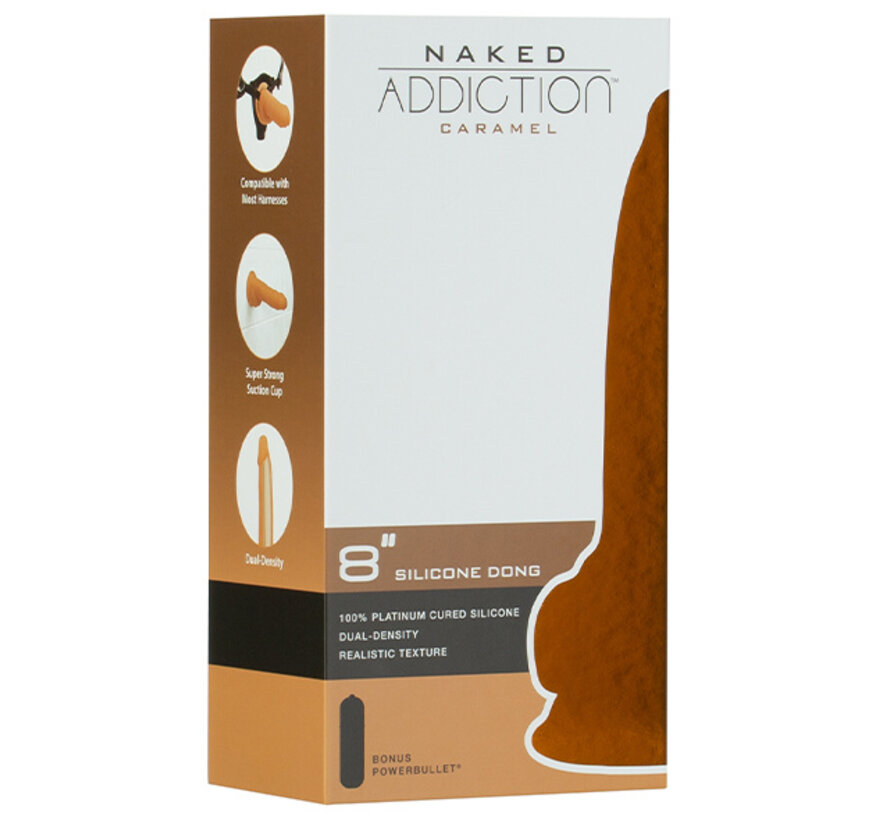 Naked Addiction - Dual Density Silicone Dildo Caramel 20 cm