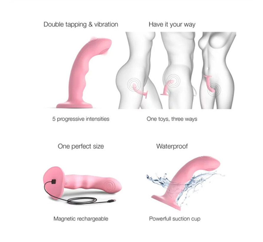 Strap-on-me - Tapping Dildo Wave - Coral Pink