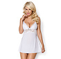 Obsessive - 810-BAB-2 Babydoll & String Wit L/XL