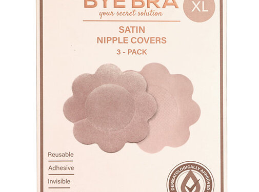 Bye Bra Bye Bra - Zijden Tepel Covers XL Lichte Huidskleur 3 Paar