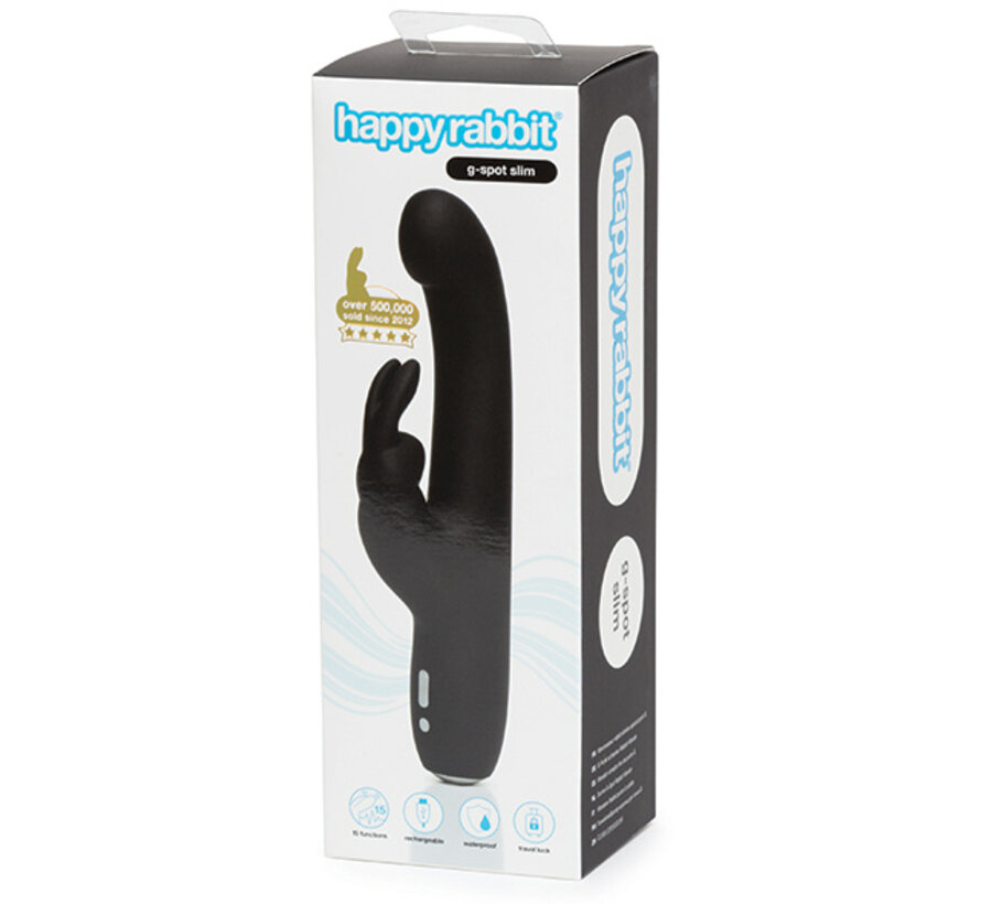 Happy Rabbit - Slimline G-Spot Rabbit Vibrator Zwart