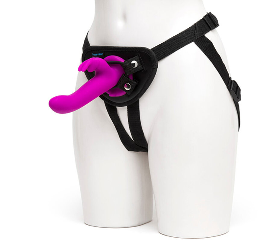 Happy Rabbit - Vibrating Strap-On Harness Set Paars