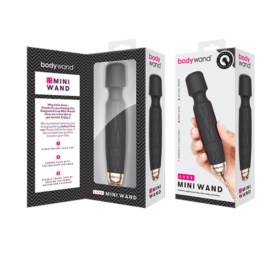 Bodywand - Luxe Mini USB Wand Vibrator Zwart