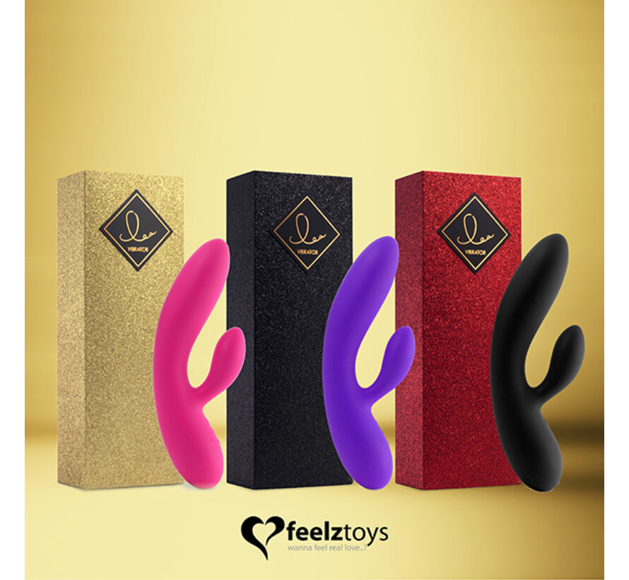 FeelzToys - Lea Rabbit Vibrator Zwart (Glitter)