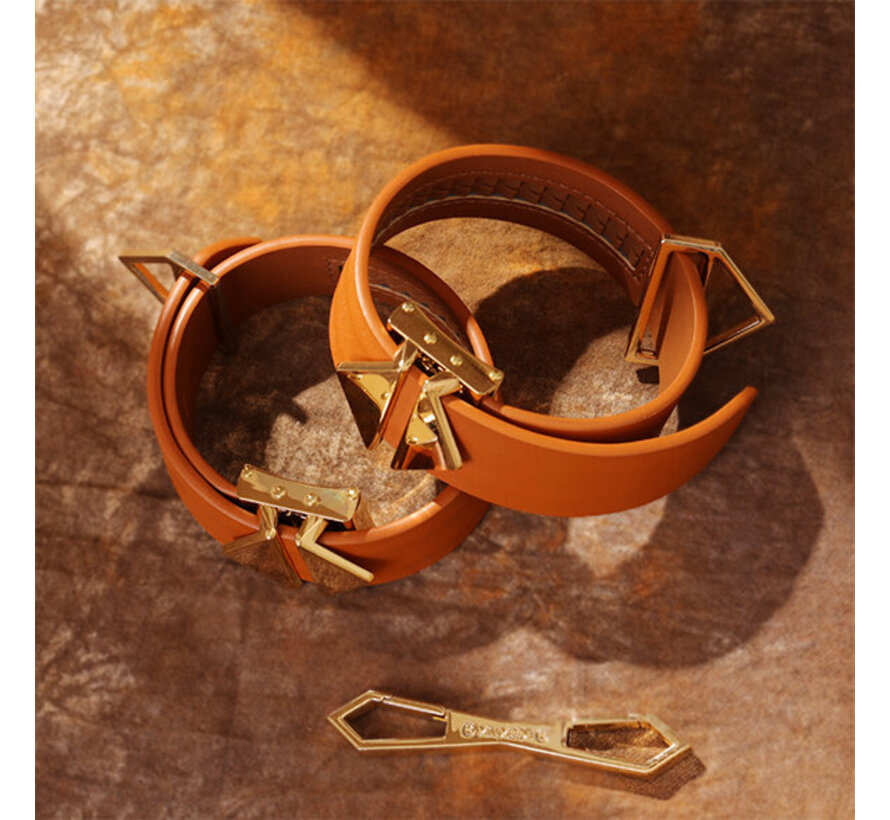 LOCKINK - Ankle and Wrist Cuffs Set - brown