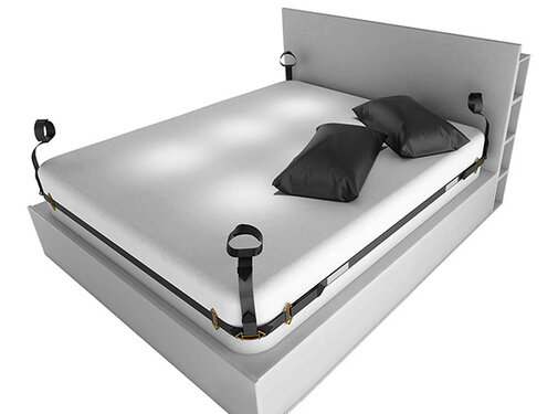 LOCKINK - BDSM Adjustable Bed Restraint Kit Black
