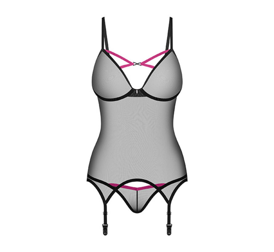 Obsessive - Novenes corset & thong Black XS/S