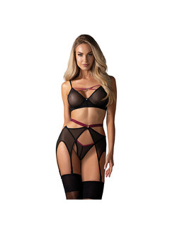 Obsessive Obsessive - Novenes 3-pcs set Black M/L