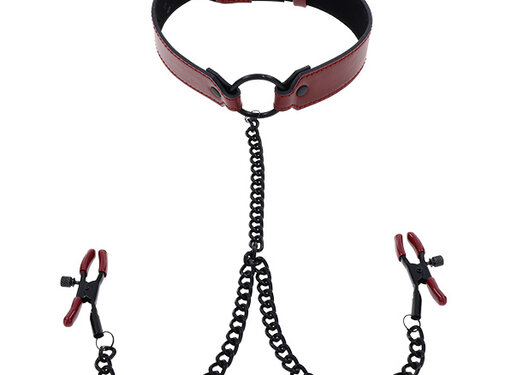 Sportsheets Sportsheets - Saffron Collar with Nipple Clamps