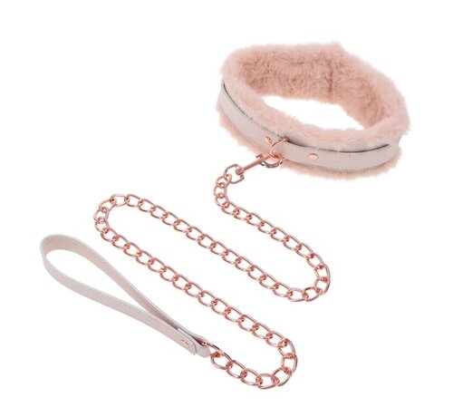 Sportsheets Sportsheets - S&M Peaches ‘n CreaMe Fur Collar & Leash Cream