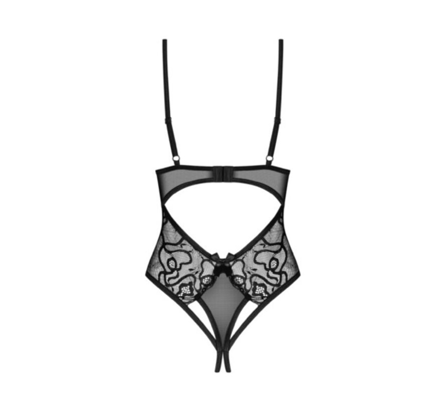 Obsessive - Blomentis crotchless teddy Black XS/S