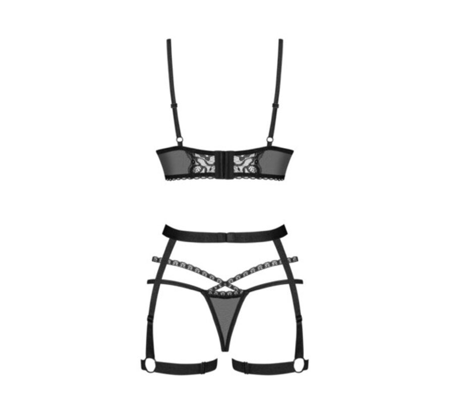 Obsessive - Blomentis 3-pcs set Black M/L