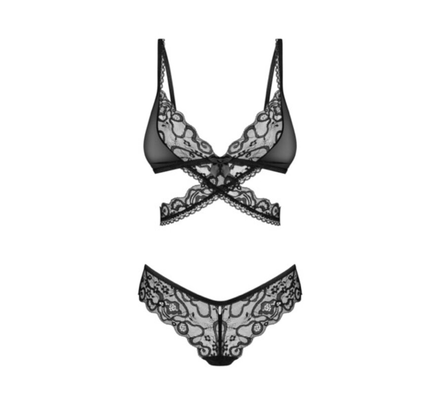 Obsessive - Blomentis 2-pcs set Black M/L