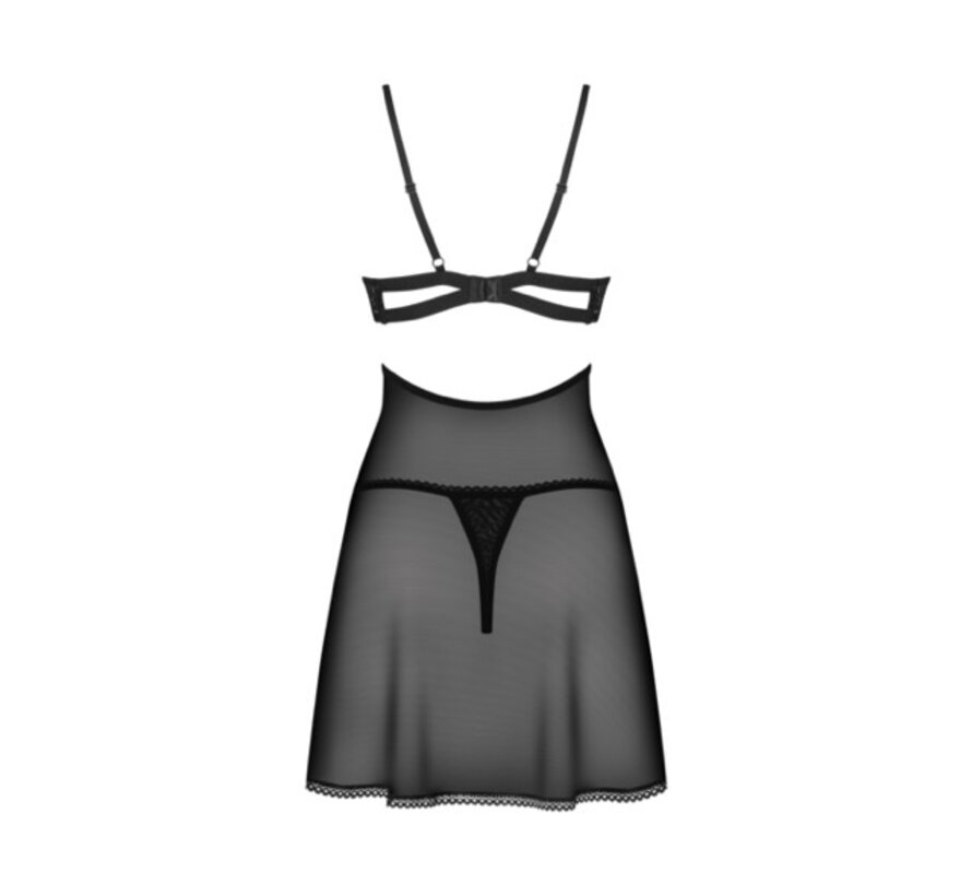 Obsessive - Nutris babydoll & thong Black XL/2XL