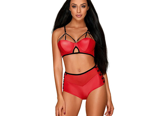 Obsessive Obsessive - Leatheria 2-pcs set red S/M