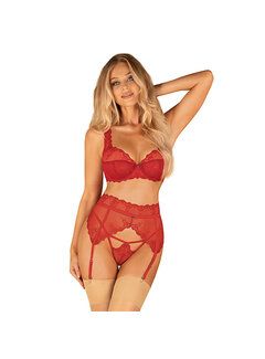Obsessive Obsessive - Lonesia Garter Belt Red S/M