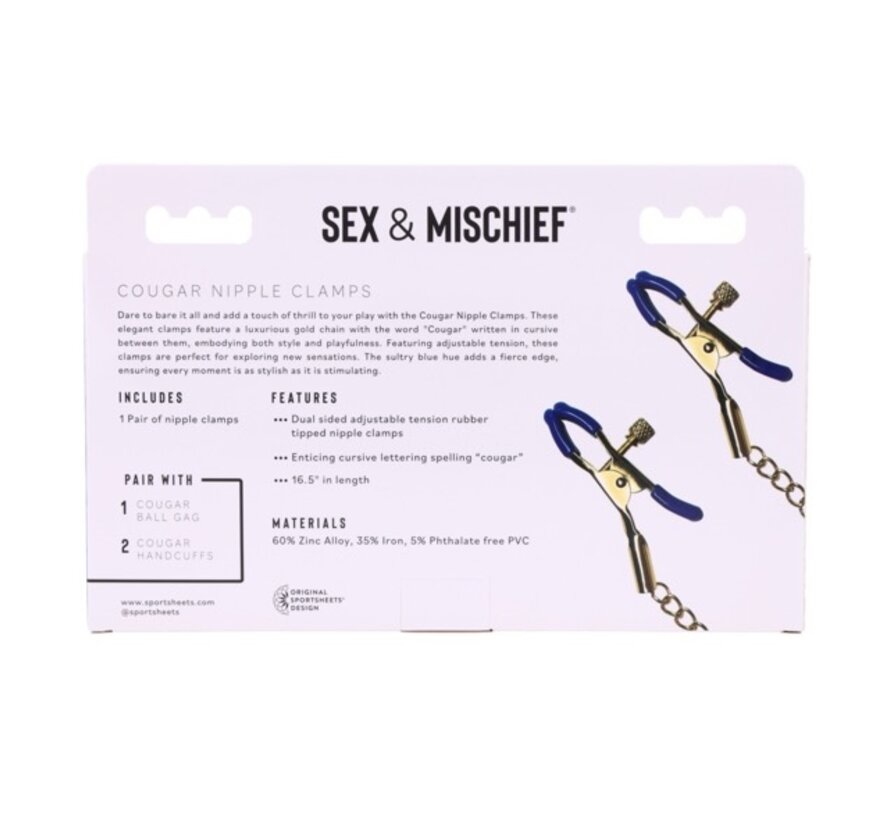 Sportsheets - Cougar Nipple Clamps Gold