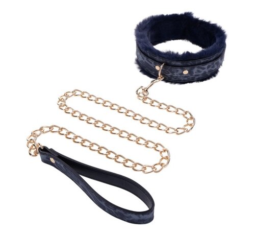 Sportsheets Sportsheets - Cougar Fur Collar & Leash Blue