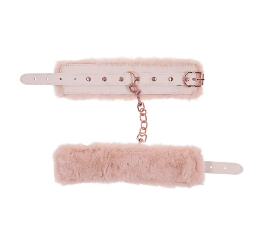 Sportsheets - S&M Peaches ‘n CreaMe Fur Handcuffs Cream