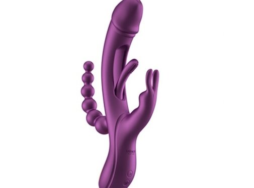 HoneyPlayBox - Trilux Kinky Finger Rabbit Vibrator with Anal Beads Purple