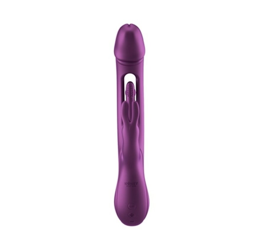 HoneyPlayBox - Trilux Kinky Finger Rabbit Vibrator with Anal Beads Purple