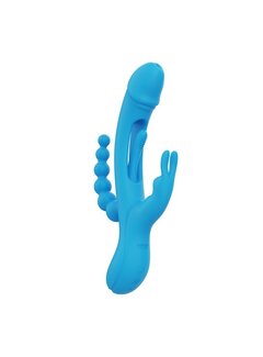 HoneyPlayBox - Trilux Kinky Finger Rabbit Vibrator with Anal Beads Blue