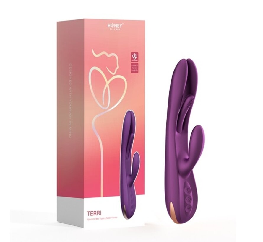 HoneyPlayBox - Terri App-controlled Kinky Finger Tapping Rabbit Vibrator Purple