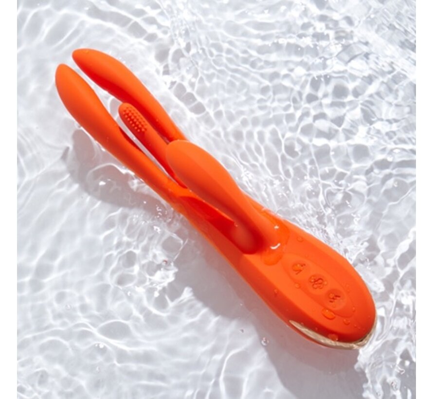 HoneyPlayBox - Terri App-controlled Kinky Finger Tapping Rabbit Vibrator Orange
