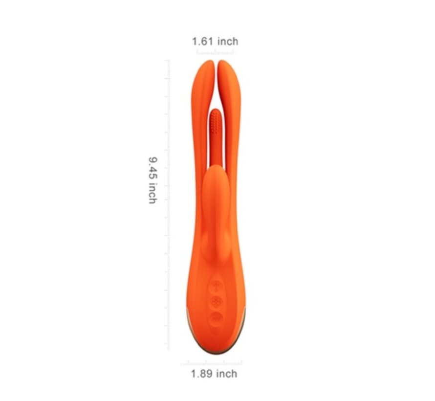 HoneyPlayBox - Terri App-controlled Kinky Finger Tapping Rabbit Vibrator Orange