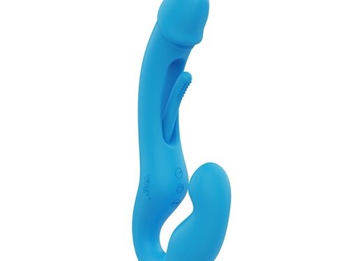 HoneyPlayBox - Harmony Duo App-Controlled Strapless Strap-on Blue