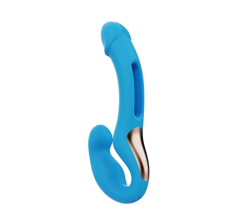HoneyPlayBox - Harmony Duo App-Controlled Strapless Strap-on Blue
