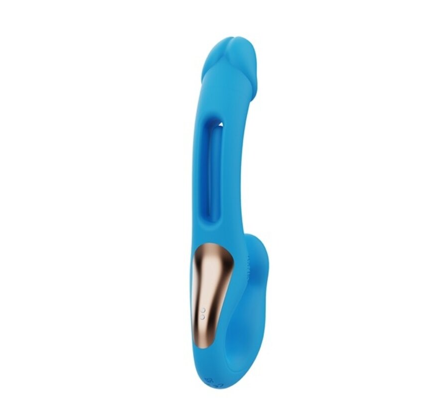 HoneyPlayBox - Harmony Duo App-Controlled Strapless Strap-on Blue