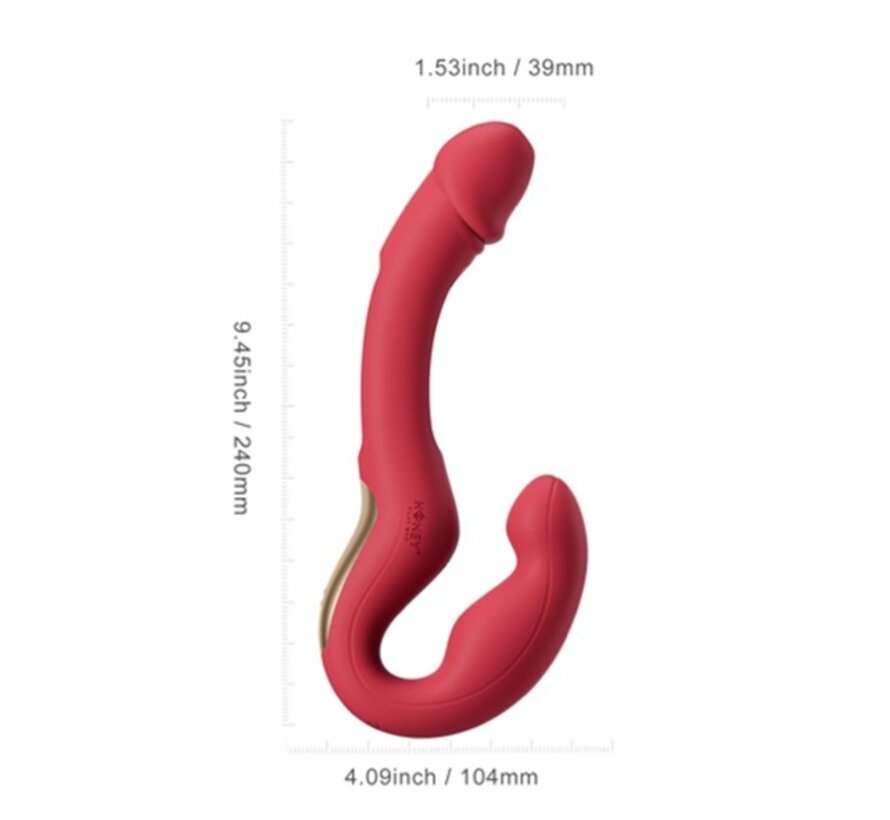 HoneyPlayBox - Harmony Duo App-Controlled Strapless Strap-on Red
