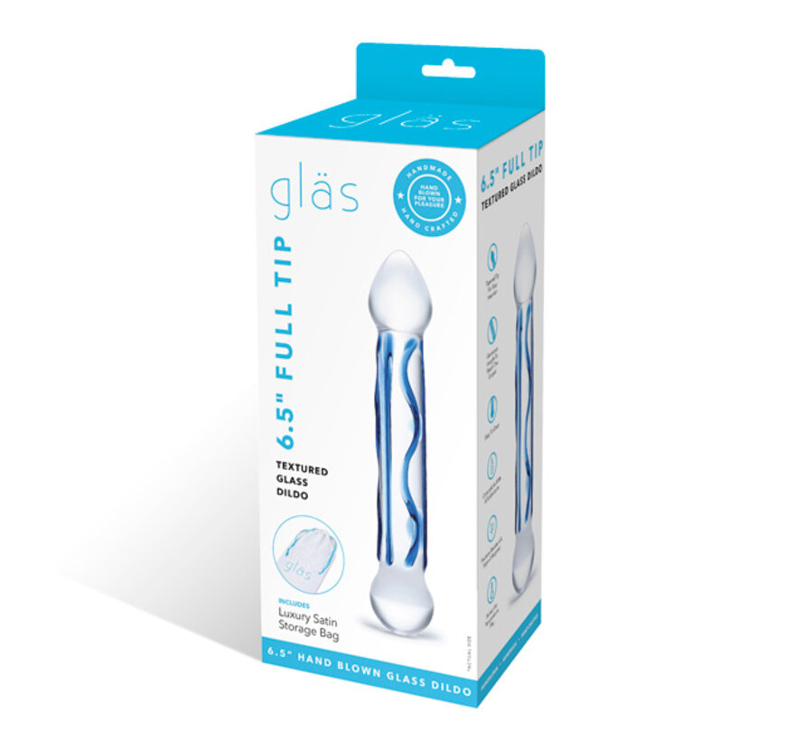 Glas - Full Tip Textured Glazen Dildo