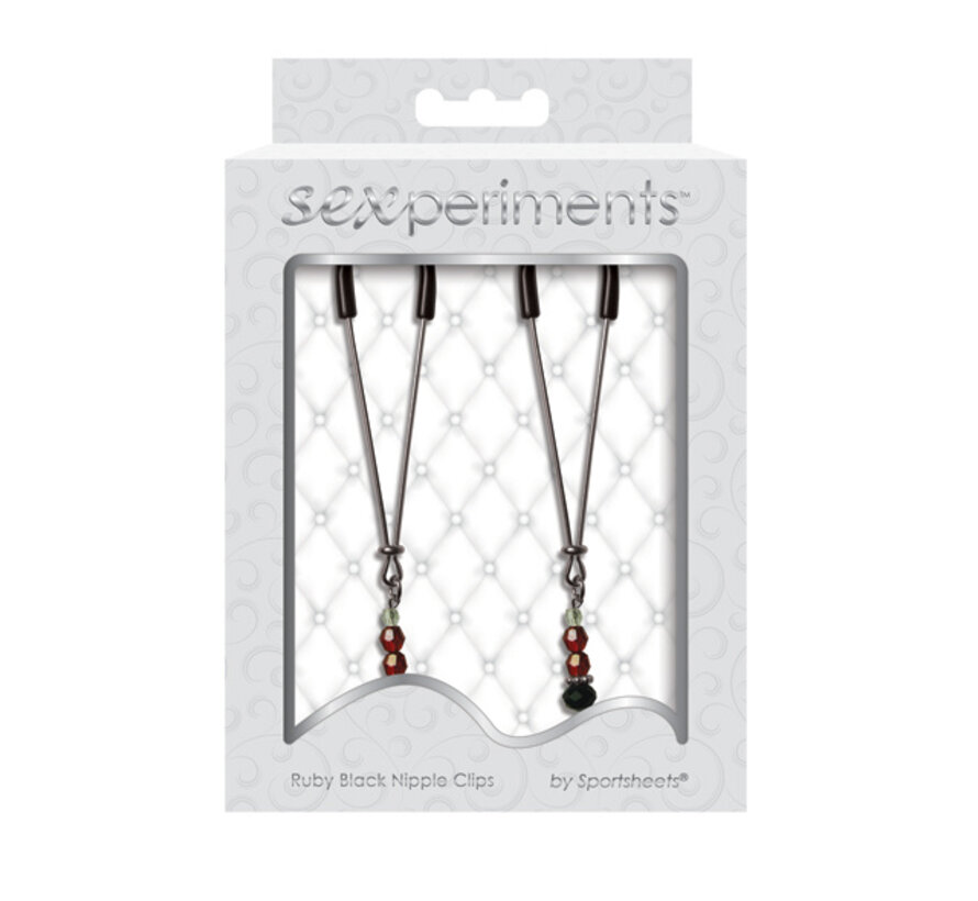 Sportsheets - Sex & Mischief Ruby Black Nipple Clips
