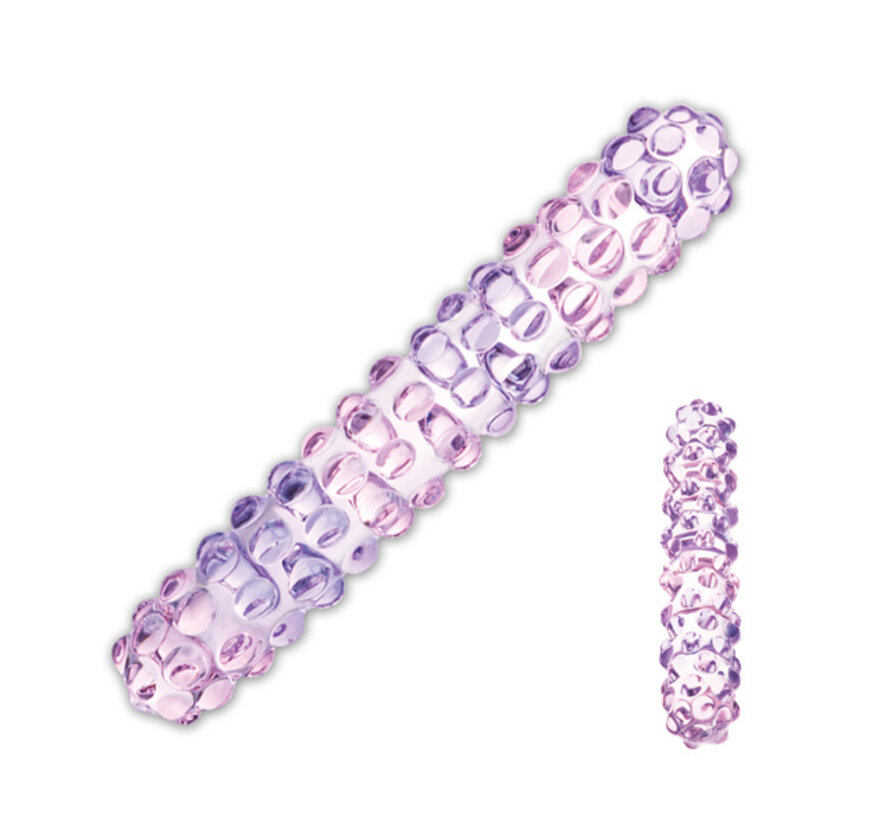 Glas - Purple Rose Nubby Glazen Dildo
