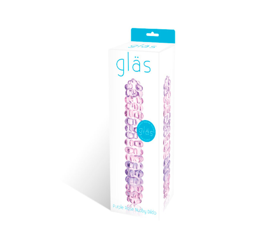 Glas - Purple Rose Nubby Glazen Dildo